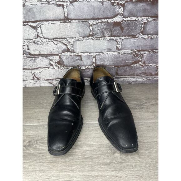 Magnanni Black Leather Buckle Monk Strap Loafers Dress Shoes Men Sz 9.5M US/43EU - Picture 16 of 16